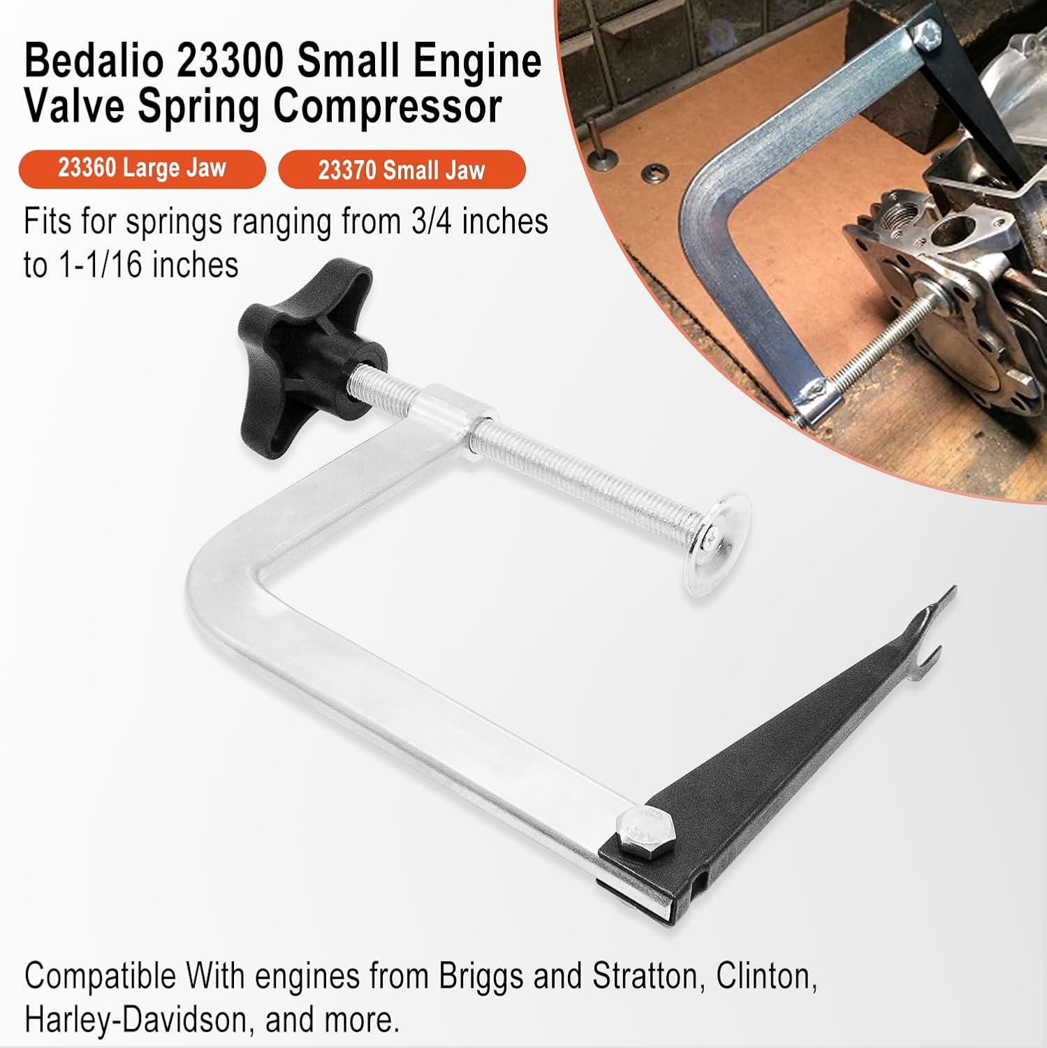 23300 Small Engine Valve Spring Compressor Tool For 3/4″ to 1-1/16″ Valve Spring