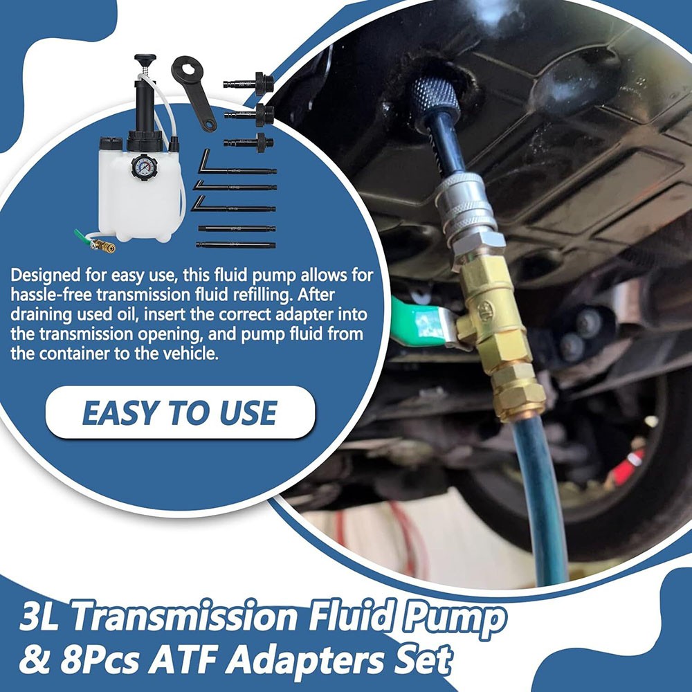3L Transmission Oil Filling System Fluid Pump Manual Tool With 8pcs ATF Adaptors