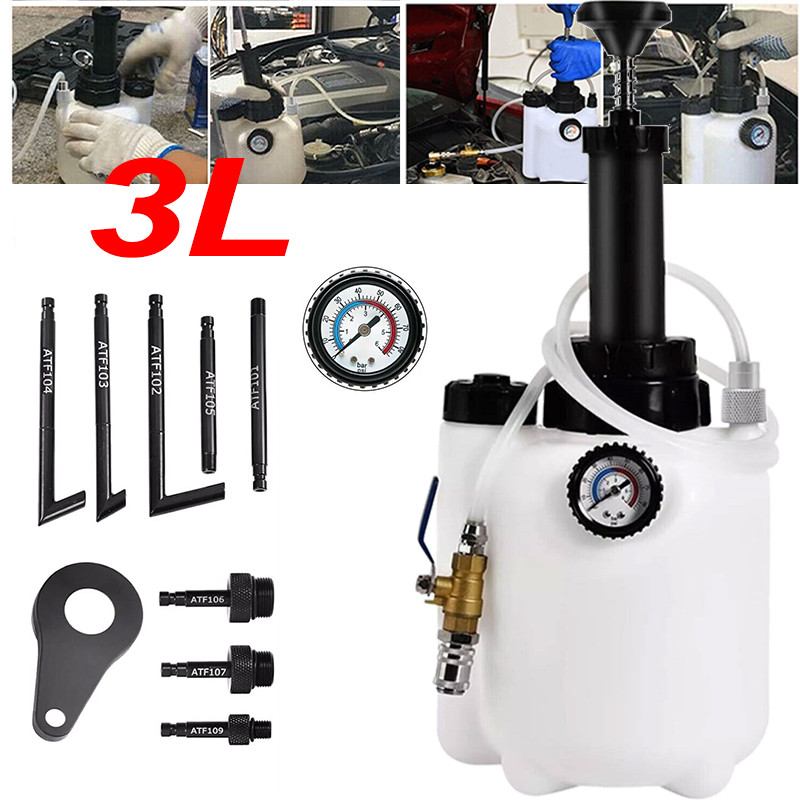 3L Transmission Oil Filling System Fluid Pump Manual Tool With 8pc ATF Adaptors