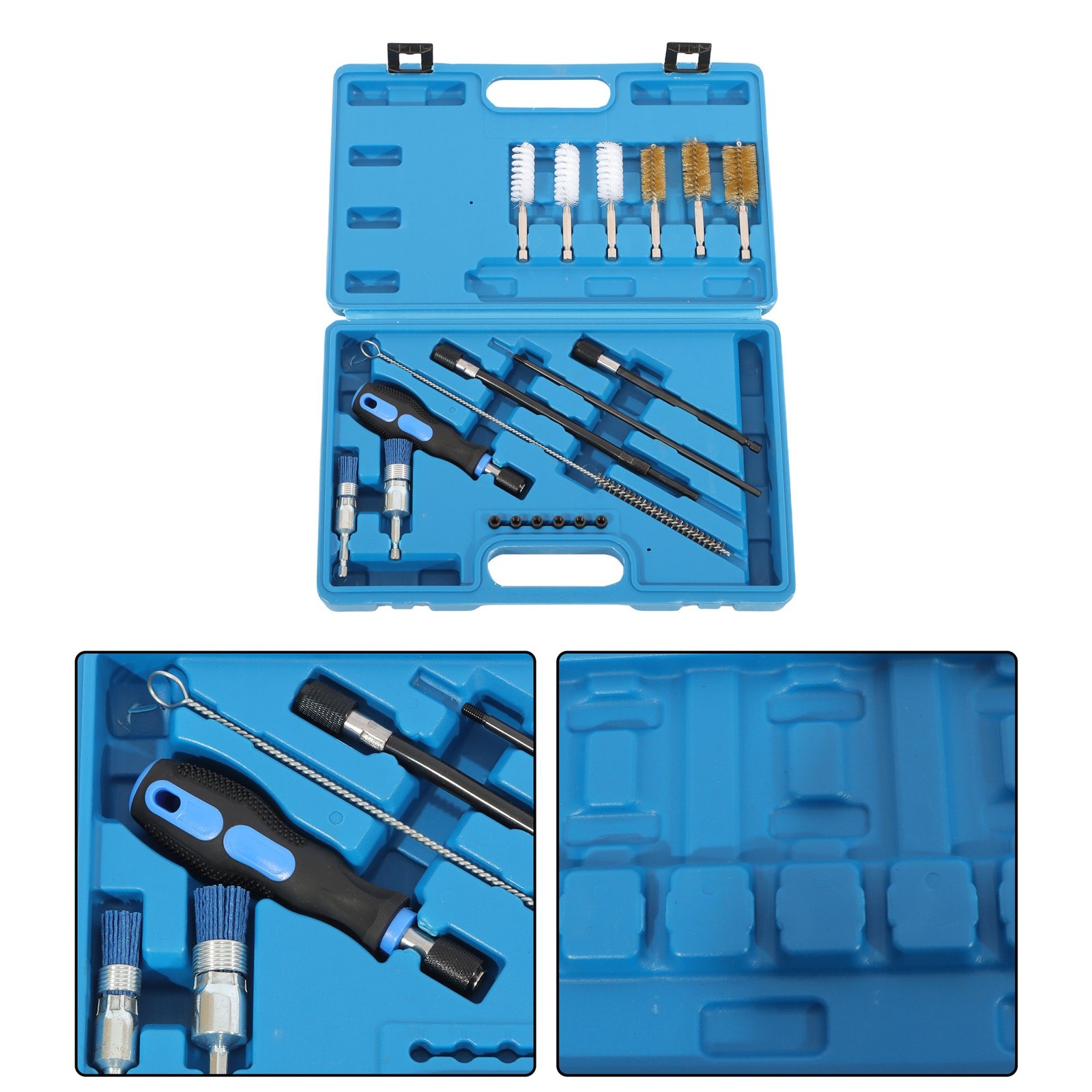 19pc Diesel Injector Seat Port Cleaner Auto Engine Maintenance Cleaning Brushes