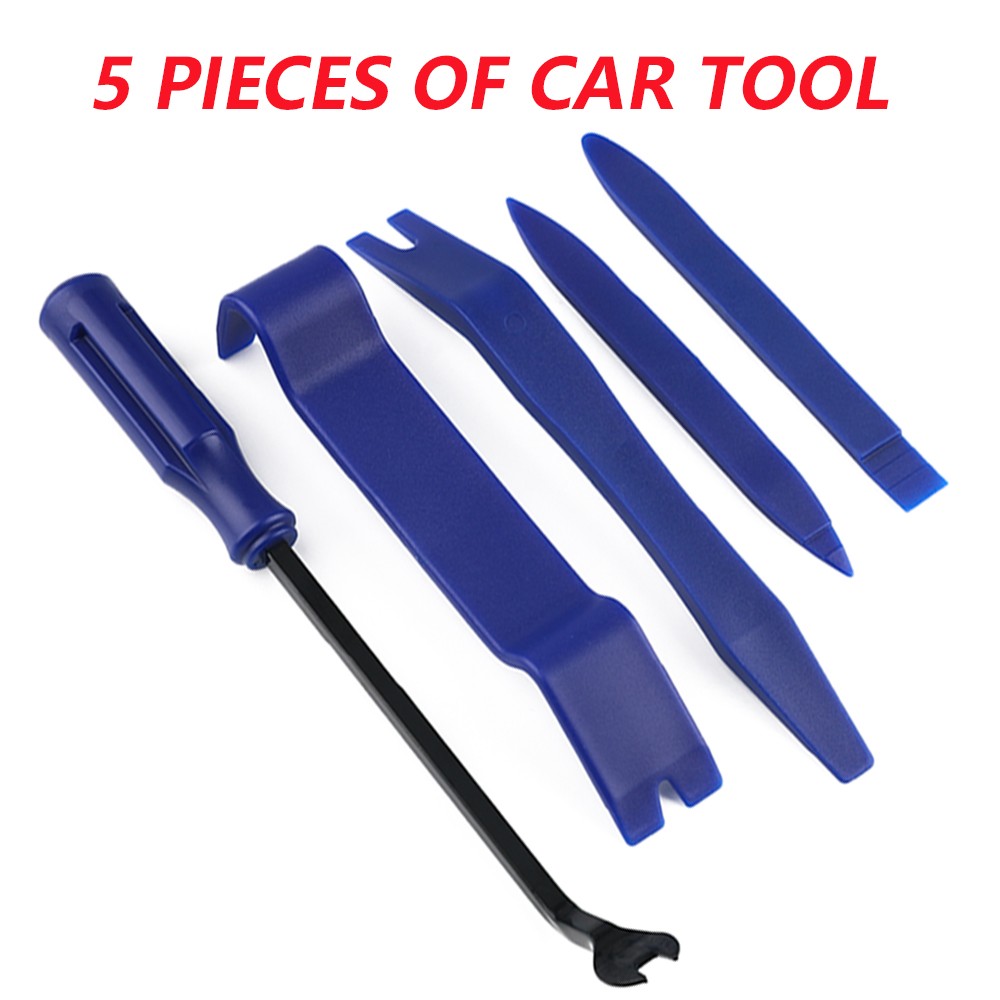 5Pcs Car Trim Removal Tool Set Hand Tools Pry Bar Panel Door Interior Clip Kit