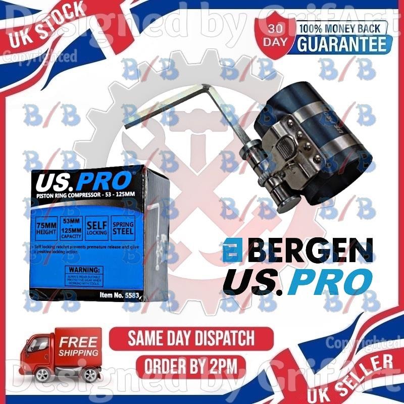 USPRO 3″ ENGINE PISTON RING COMPRESSOR 53-125MM ADJUSTABLE RATCHET TYPE CLAMP