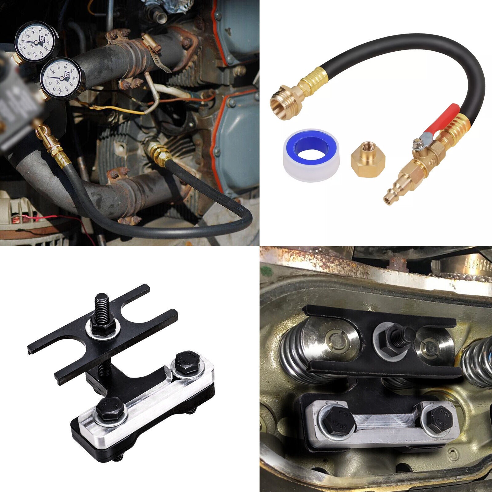 LS LS1 Engine Valve Spring Compressor & Air Valve Holding Hose Tool For GM Chevy