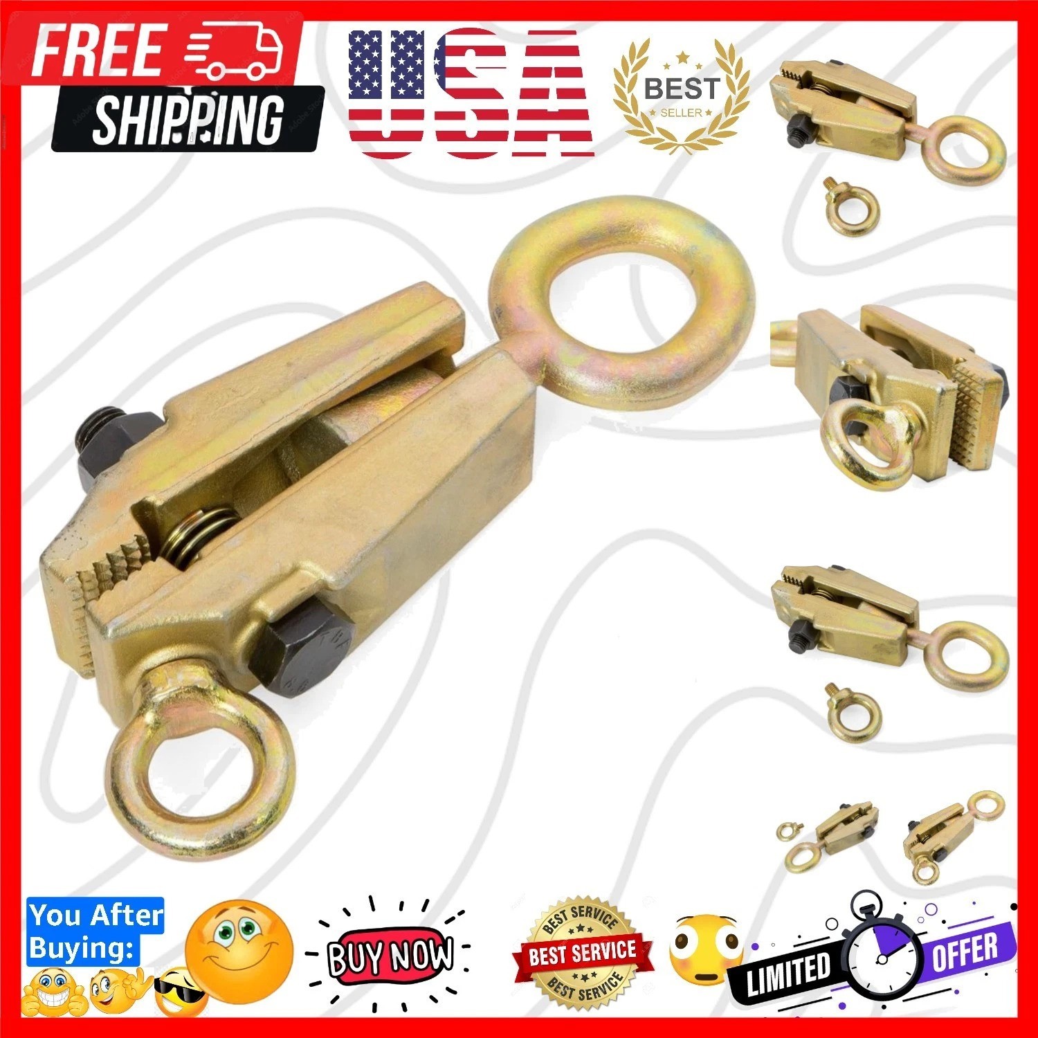 5 Ton 2 Way Auto Body Clamp for Top & Straight Collision Repair Tool Kit, Sel…