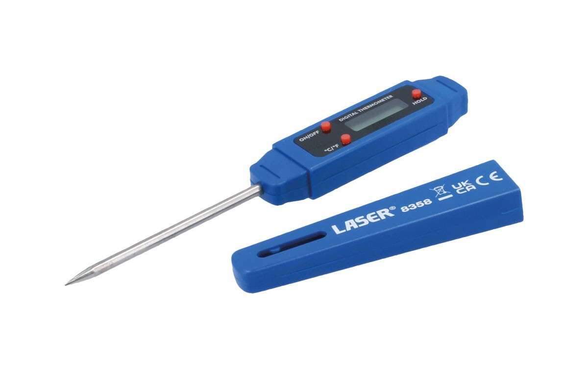 Laser Tools 8358 Compact Digital Thermometer Stainless Steel Probe Air Con
