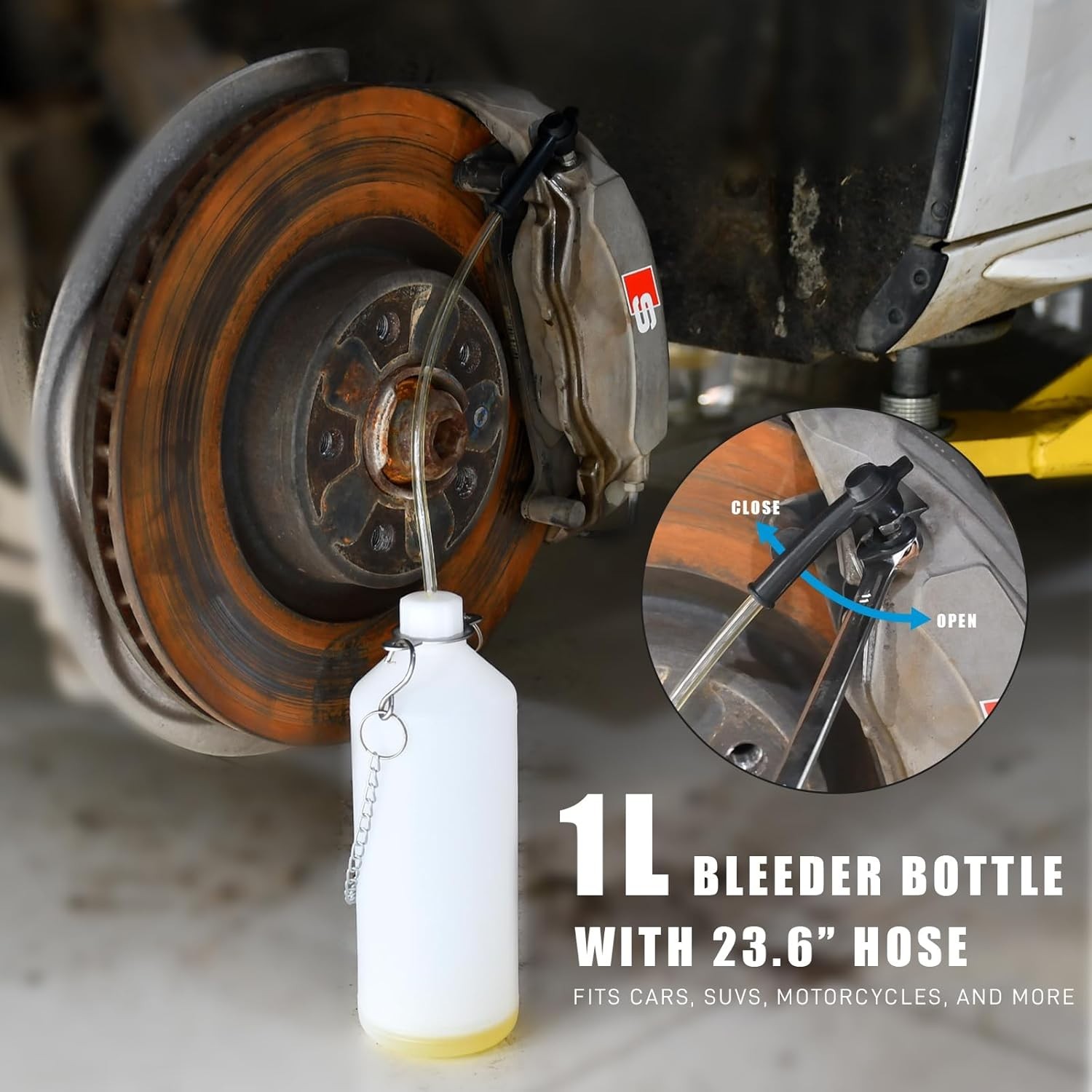 3L Pneumatic Brake Bleeder Kit Compatible With Most Vehicles