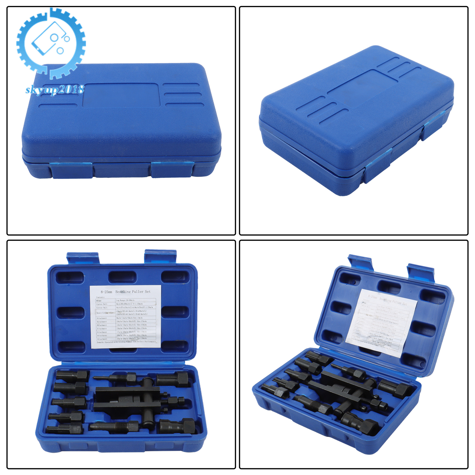10 Piece Motorcycle Blind Inner Bearing Puller Tool Kit Removal Tool 8-25MM