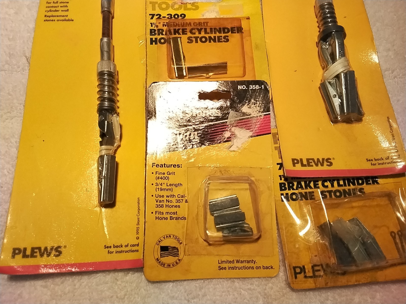 6pc PLEWS CYLINDER HONE SET WITH REPLACEMENT PADS USA 🇺🇸