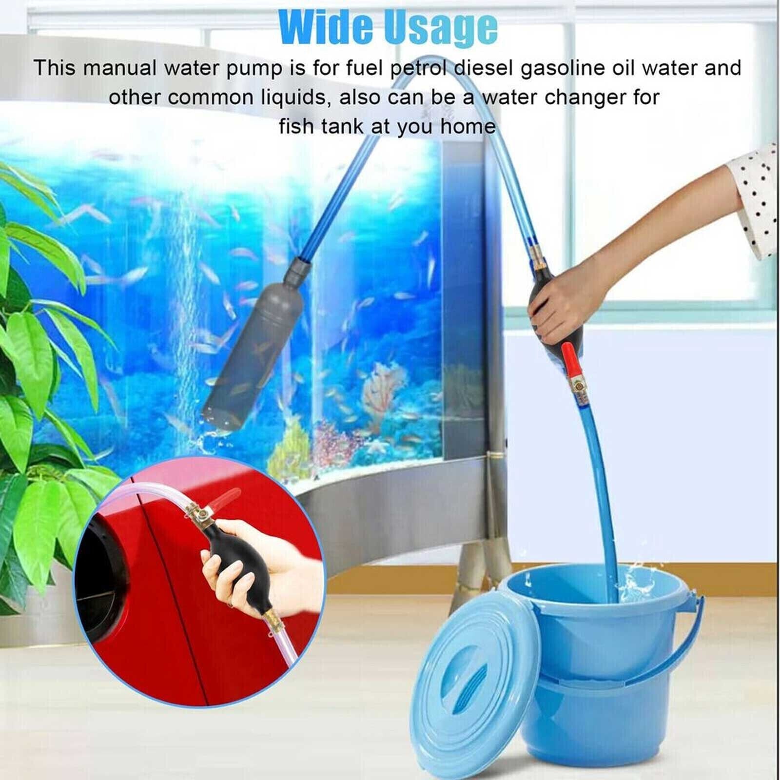 9.8ft Transfer Siphon Pump Gasoline Siphone Hose Oil Water Fuel Transfer Pump