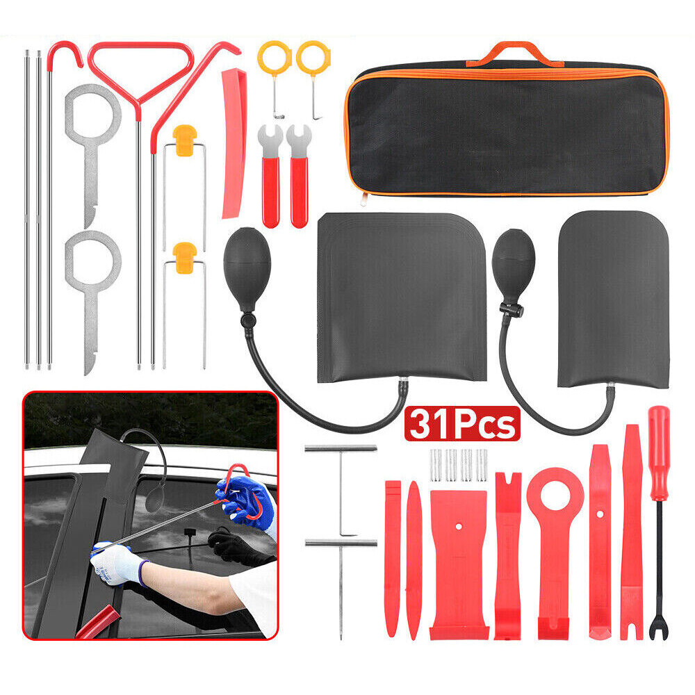 31Pcs Auto Car Window Door Emergency Open Unlock Lock Repair Tool Kits