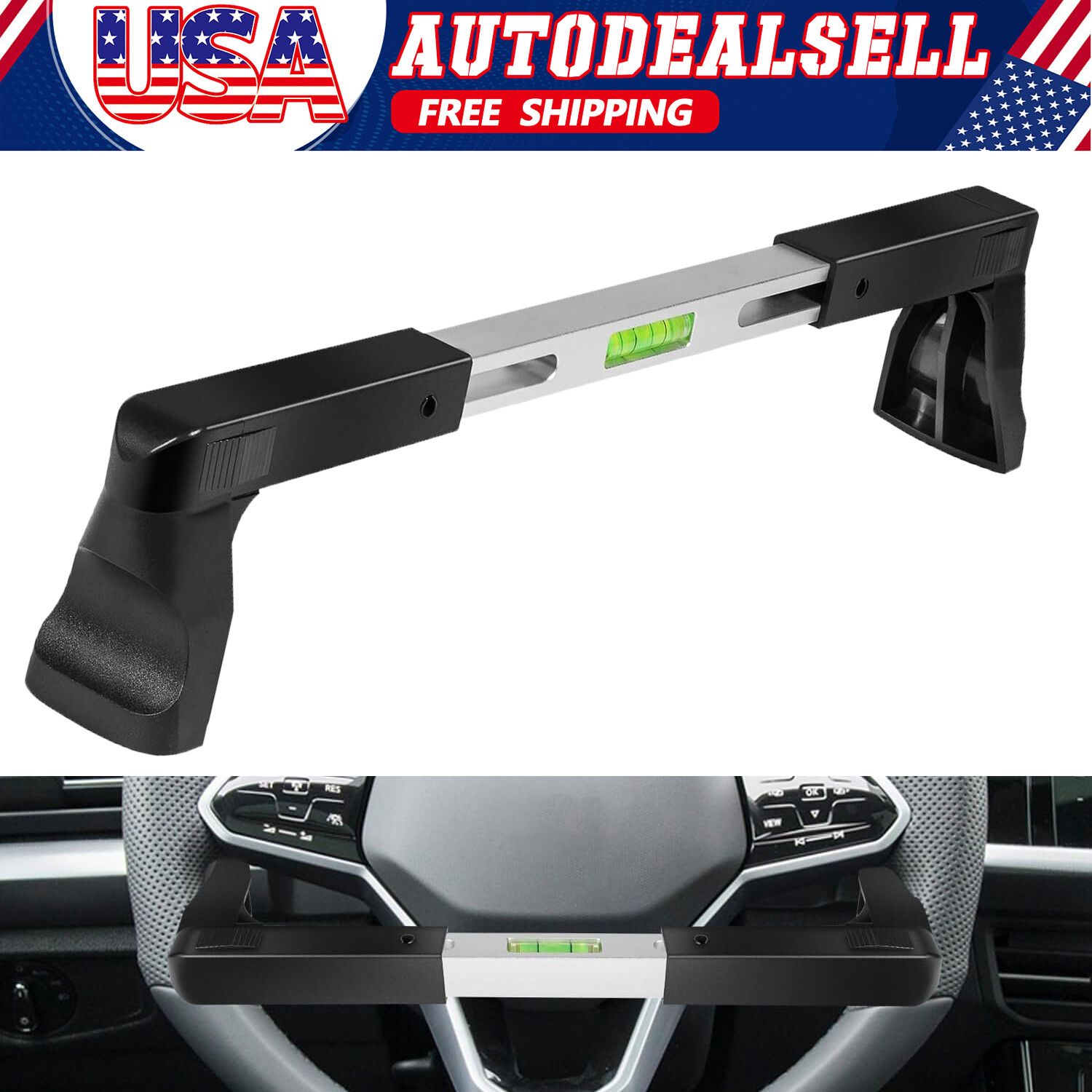 Steering Wheel Level Alignment Tool 270-340mm for Passenger Cars, Vans & Trucks