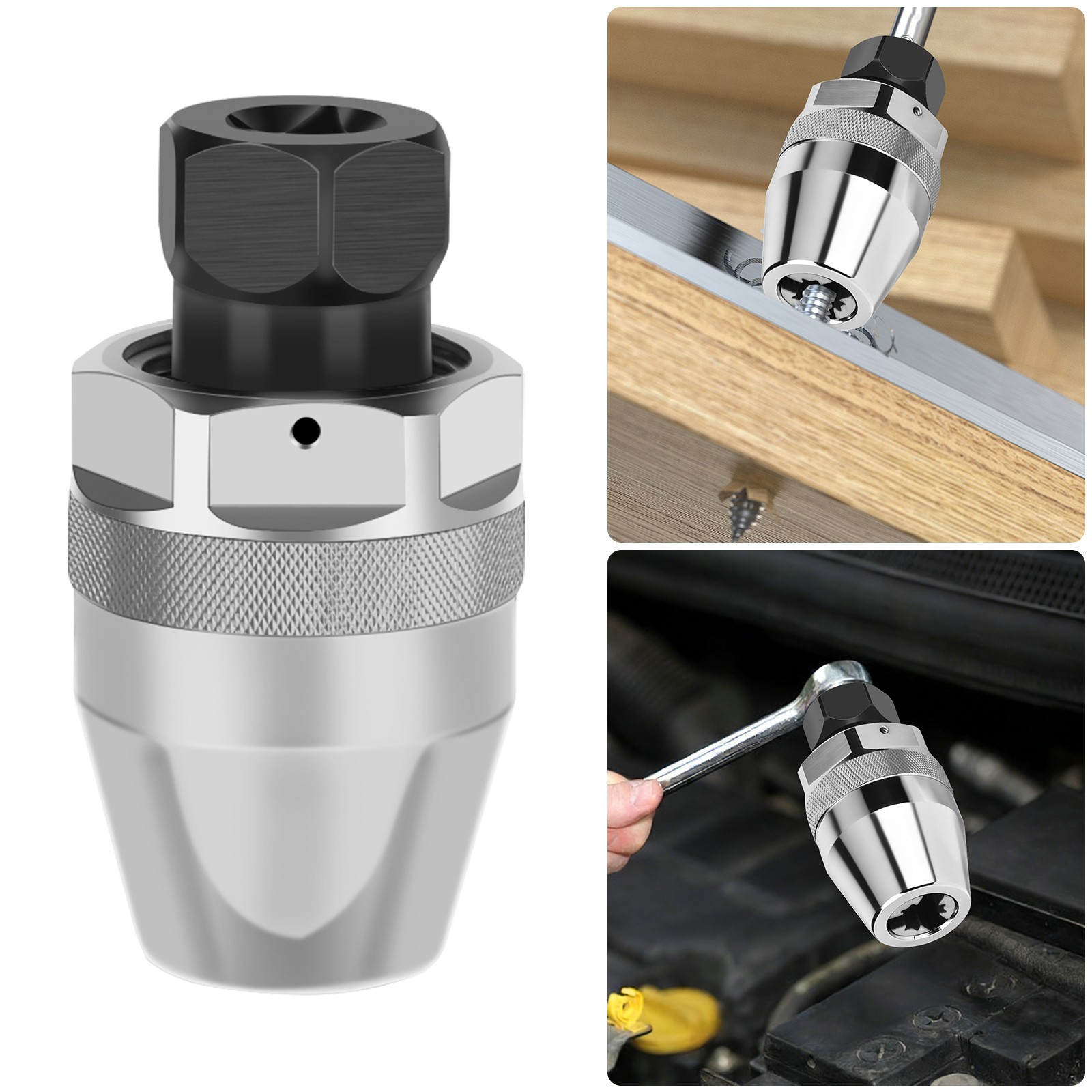 3/8″ Drive Damaged Bolt and Stud Extractor Tool for Grips Removes 1/4″-1/2″ Stud