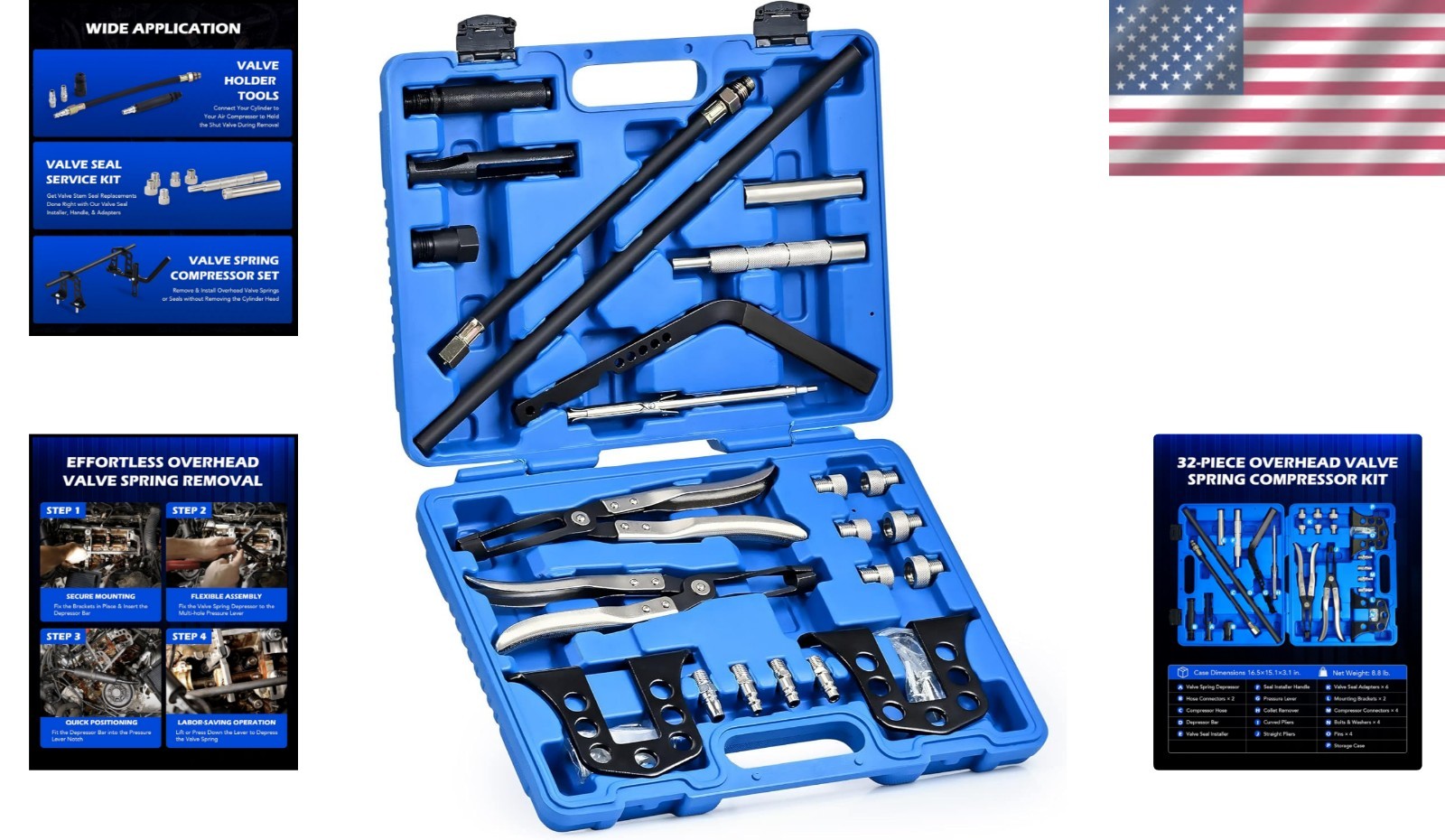 Effortless Valve Spring Remover & Installer Set for Gasoline & Diesel Engines