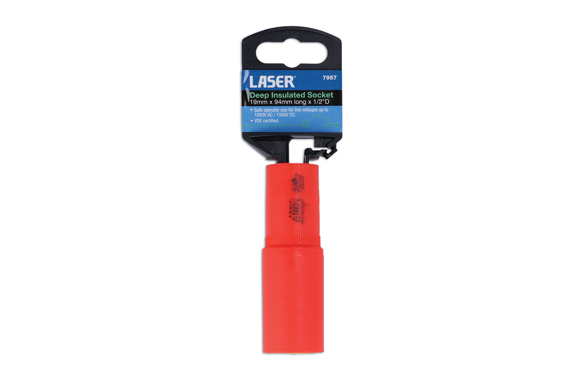Laser 7957 VDE Insulated Deep Socket 1/2″D 19mm