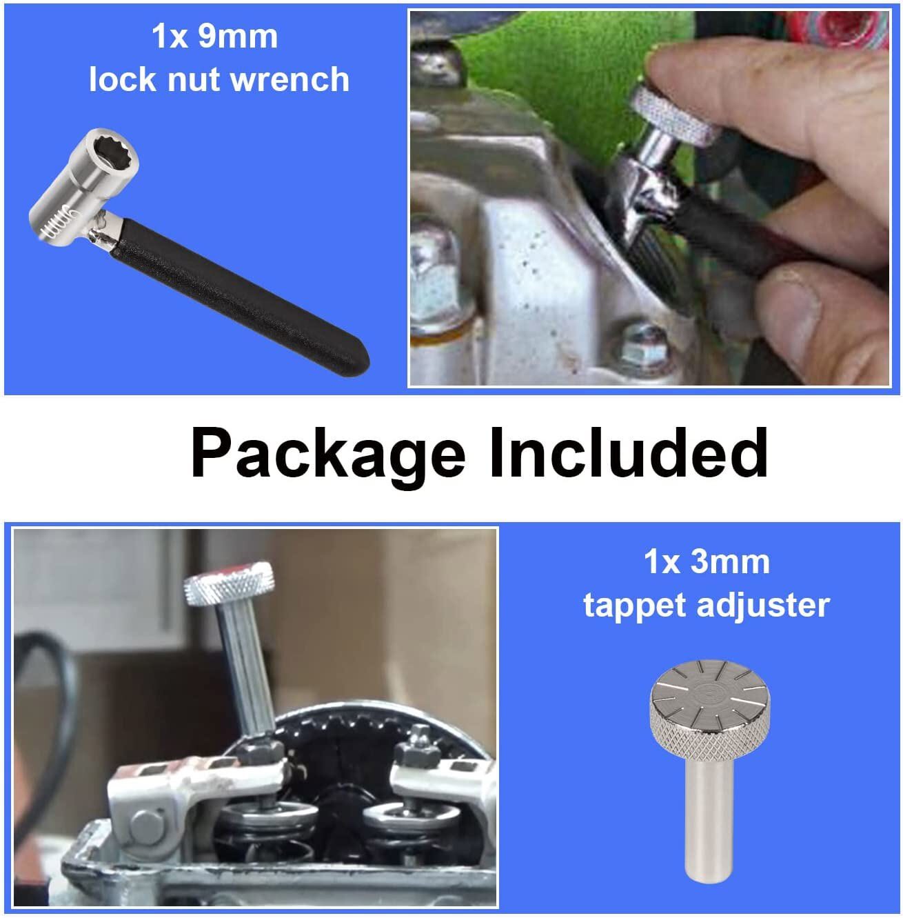 9mm Lock Nut Wrench with 3mm Tappet Adjuster For Motorcycle ATVs and Scooter Gy6