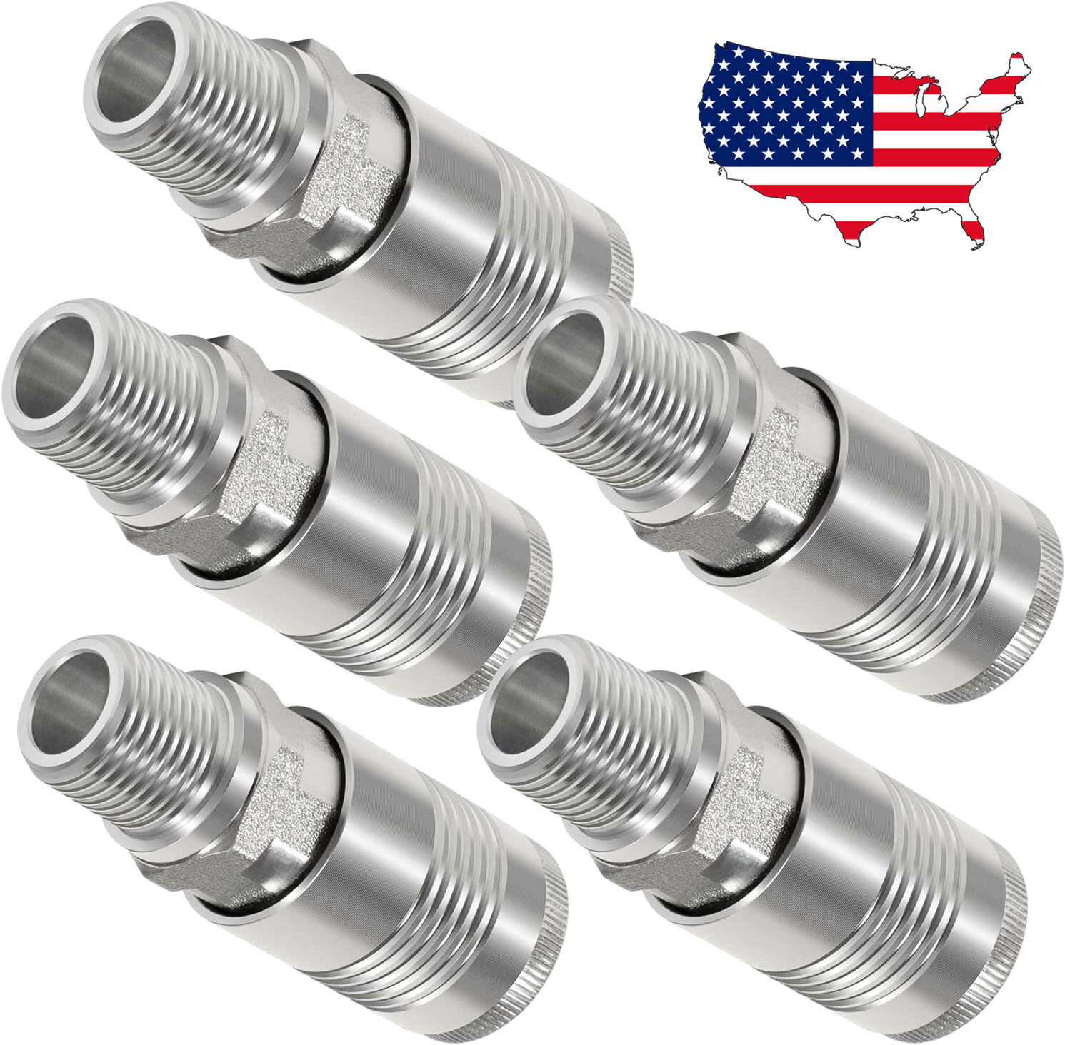 (5pcs) S-1816 1/2″ MNPT G Style Couplers for Applications Requiring Over 60 SCFM