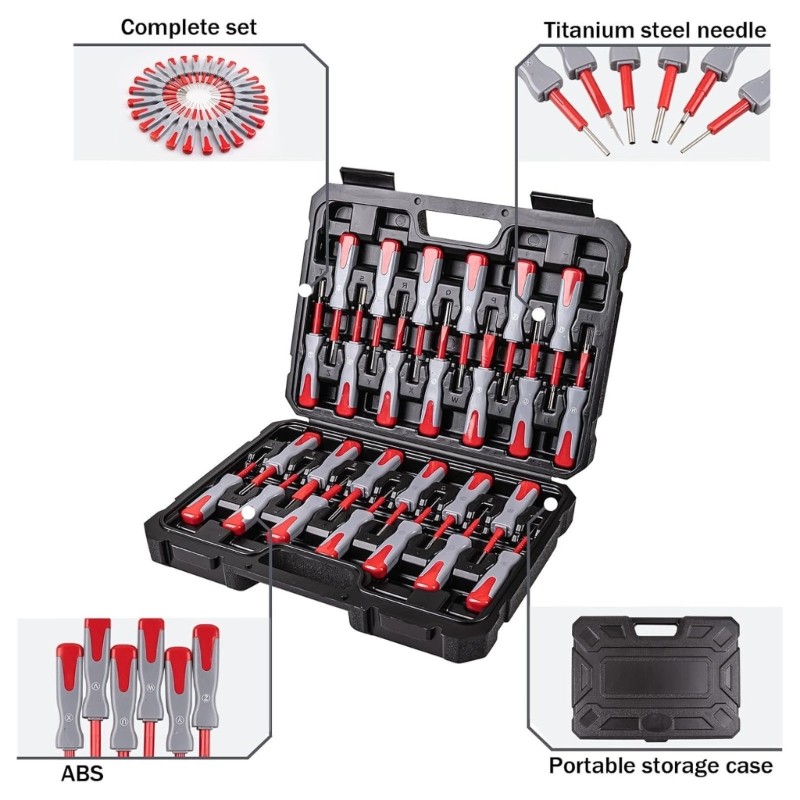 Professional Car Wiring Terminal Extractor Disassembly Kit With 26 Different Too