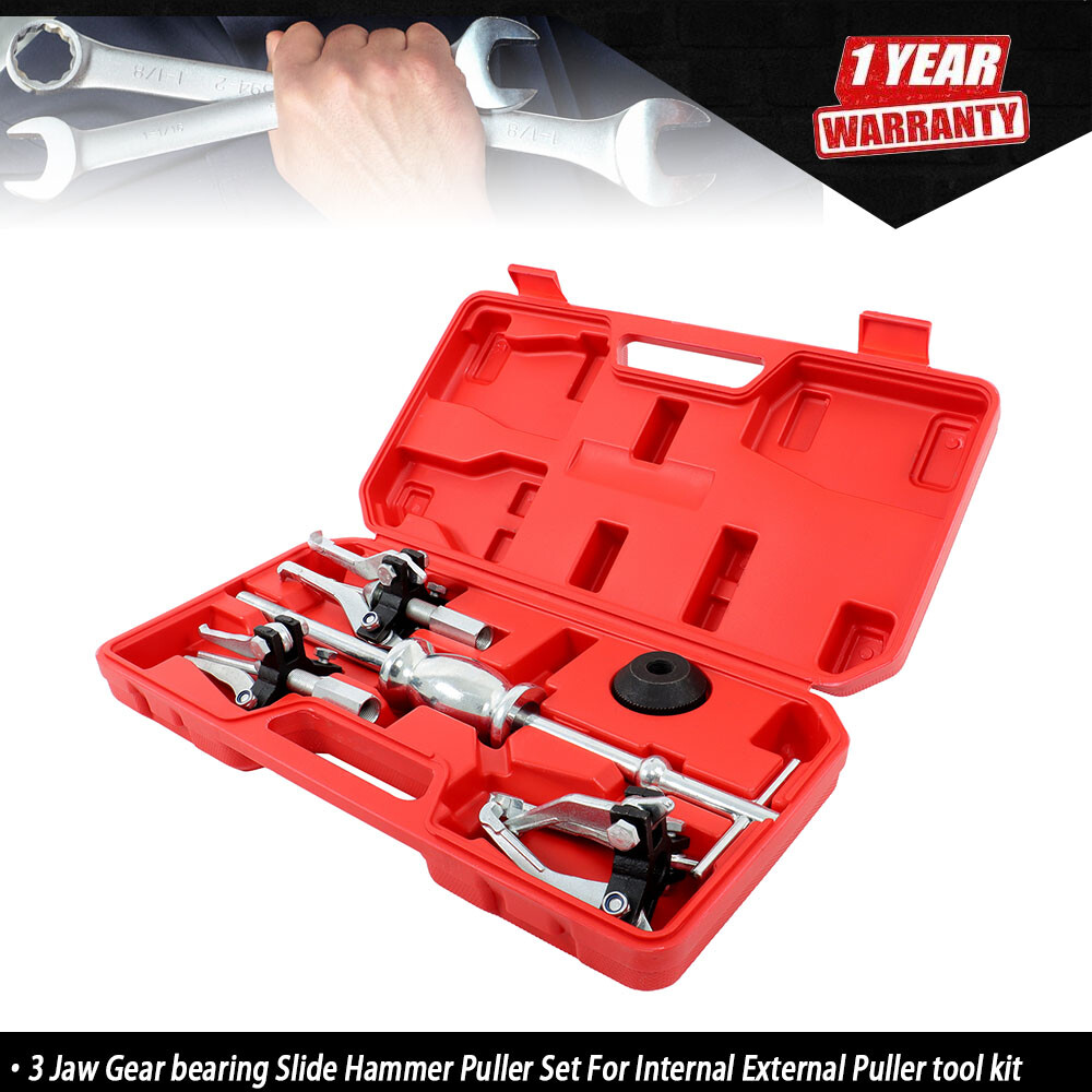 3 Jaw Gear Bearing Slide Hammer Puller Set For Internal External Puller Tool Kit