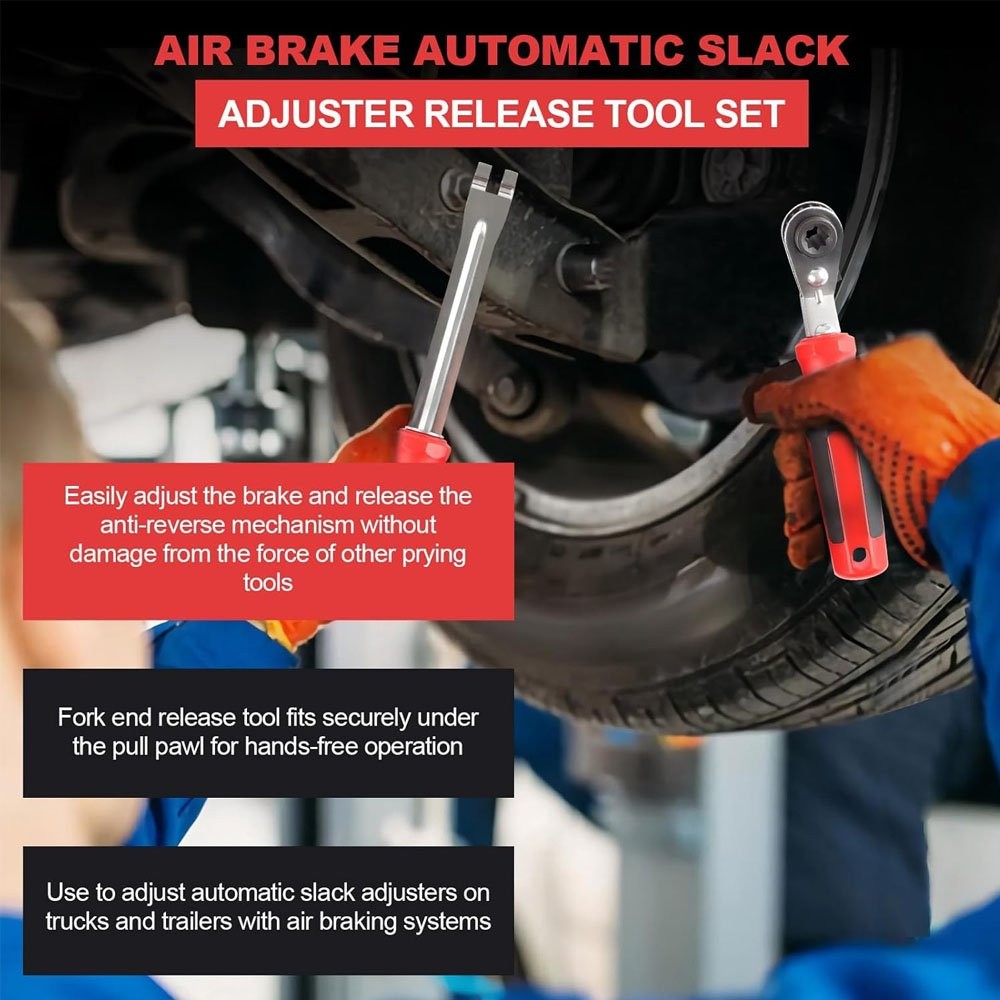 Automatic Slack Adjuster Release Hand Tool Set Adjust 5/16″ Ratchet Wrench Brake