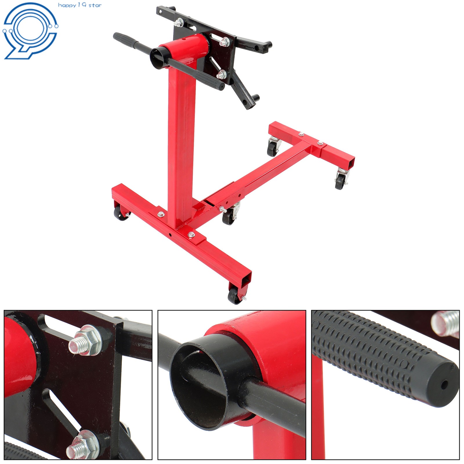 Rotating Engine Stand 1500lbs w/ 360° Adjustable Head Folding Motor Hoist Dolly