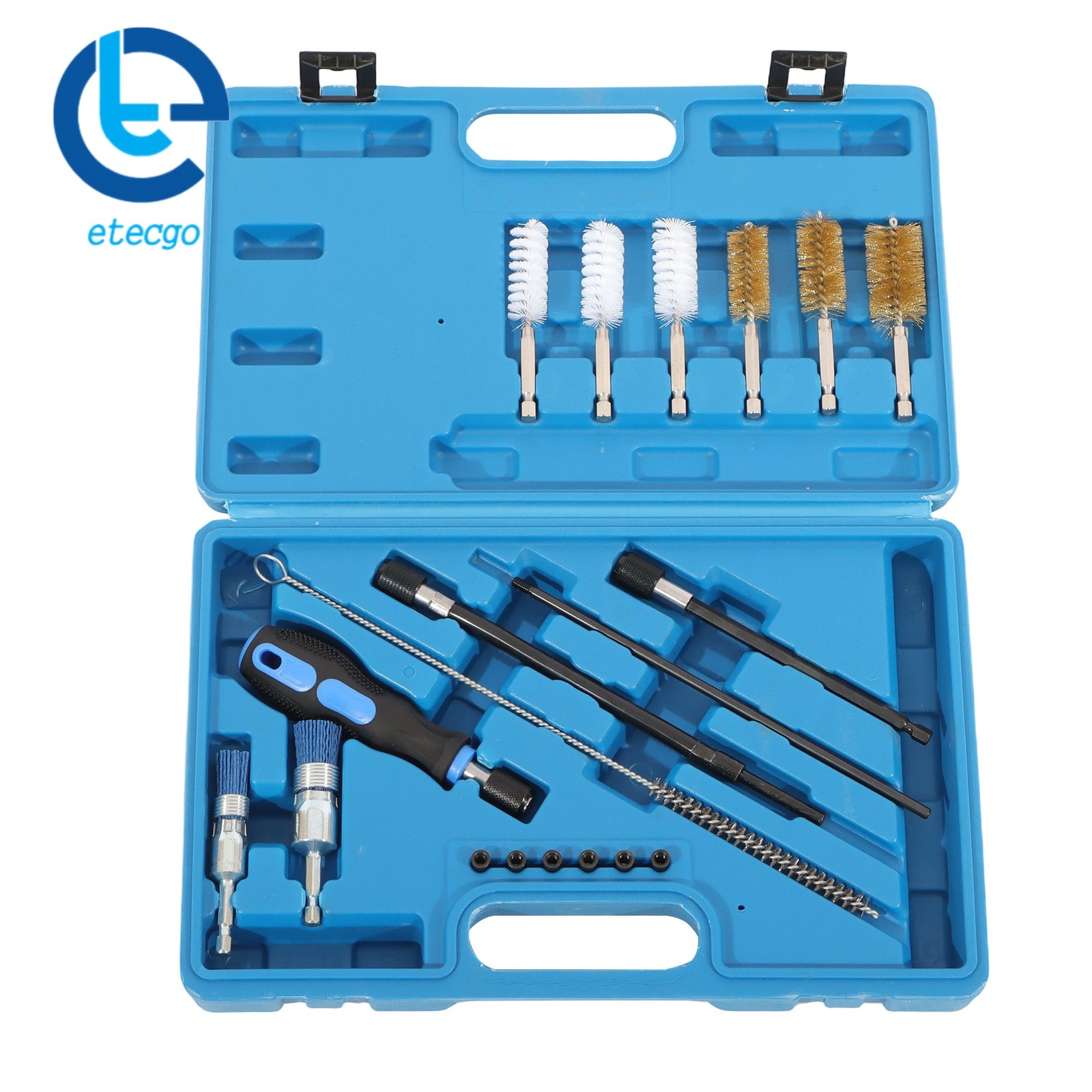 19PCS Diesel Injector Seat Cleaning Brush Tool Kit Engine Injectors Cleaner Set