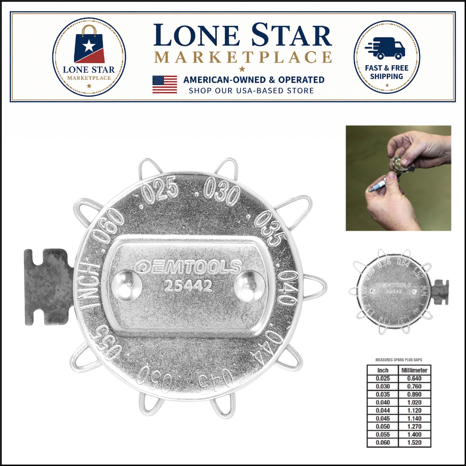 Compact 9-Wire Spark Plug Gap Tool – Dual Measurement for Engine Efficiency