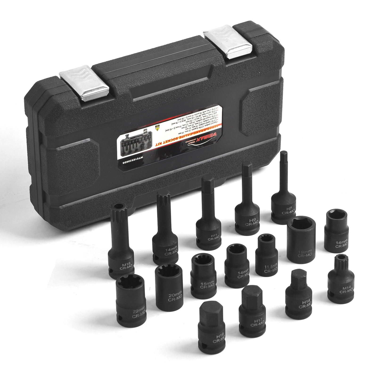 1/2″ Drive Impact Brake Caliper Socket Set 16pcs For VW BMW Ford Audi Porsche