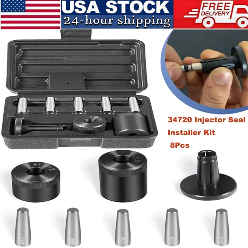 34720 Injector Seal Installer Kit 8Pcs Fit for Ford GM and Subaru Engines etc.