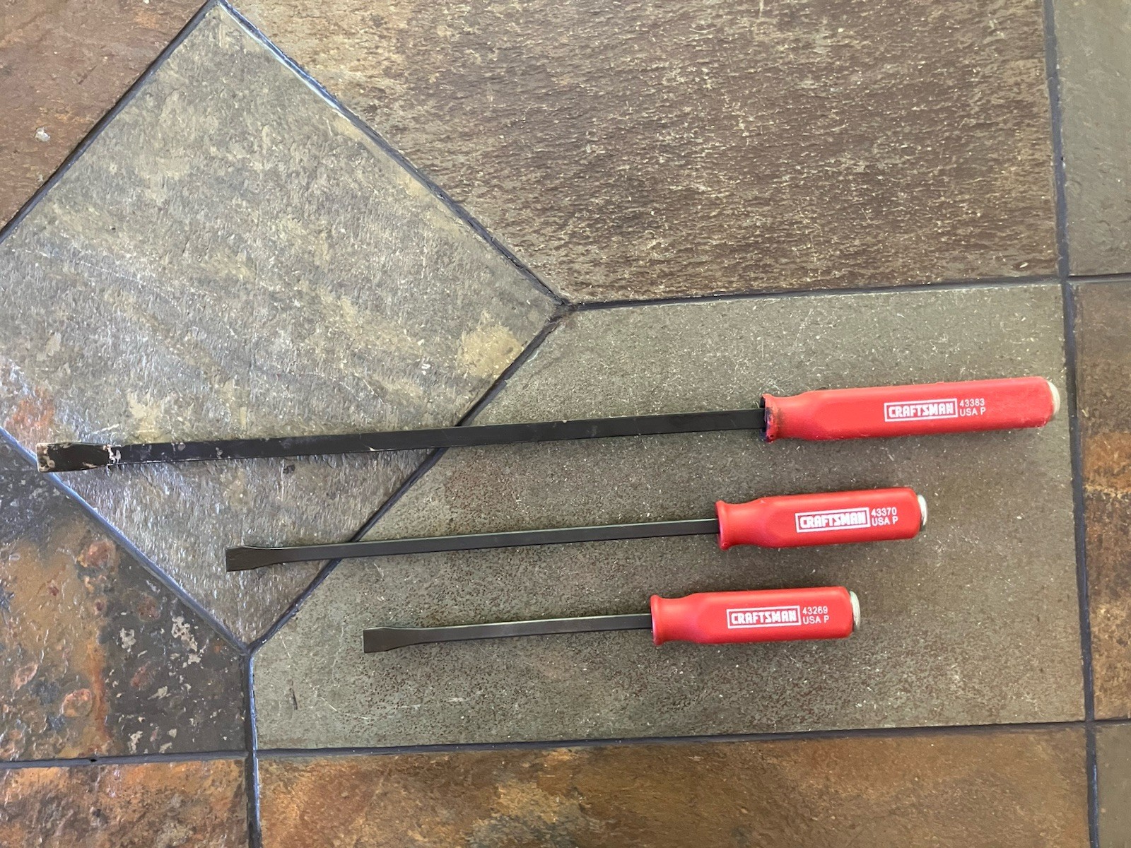 Craftsman 43383 43370 43369 3 Pc. Strike Cap Pry Bar Set 12″ 17″ 25″ / USA