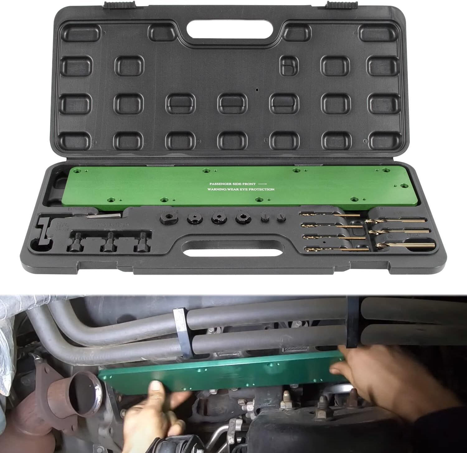 71500 Exhaust Manifold Bolt Stud Drill Template Removal Tool Kit For Dodge 5.7L