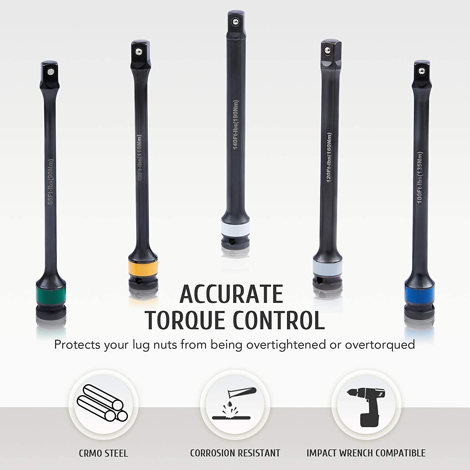 1/2″ Drive Torque Limiting Extension Bar Tool 65/80/100/120/140ft Impact Sockets