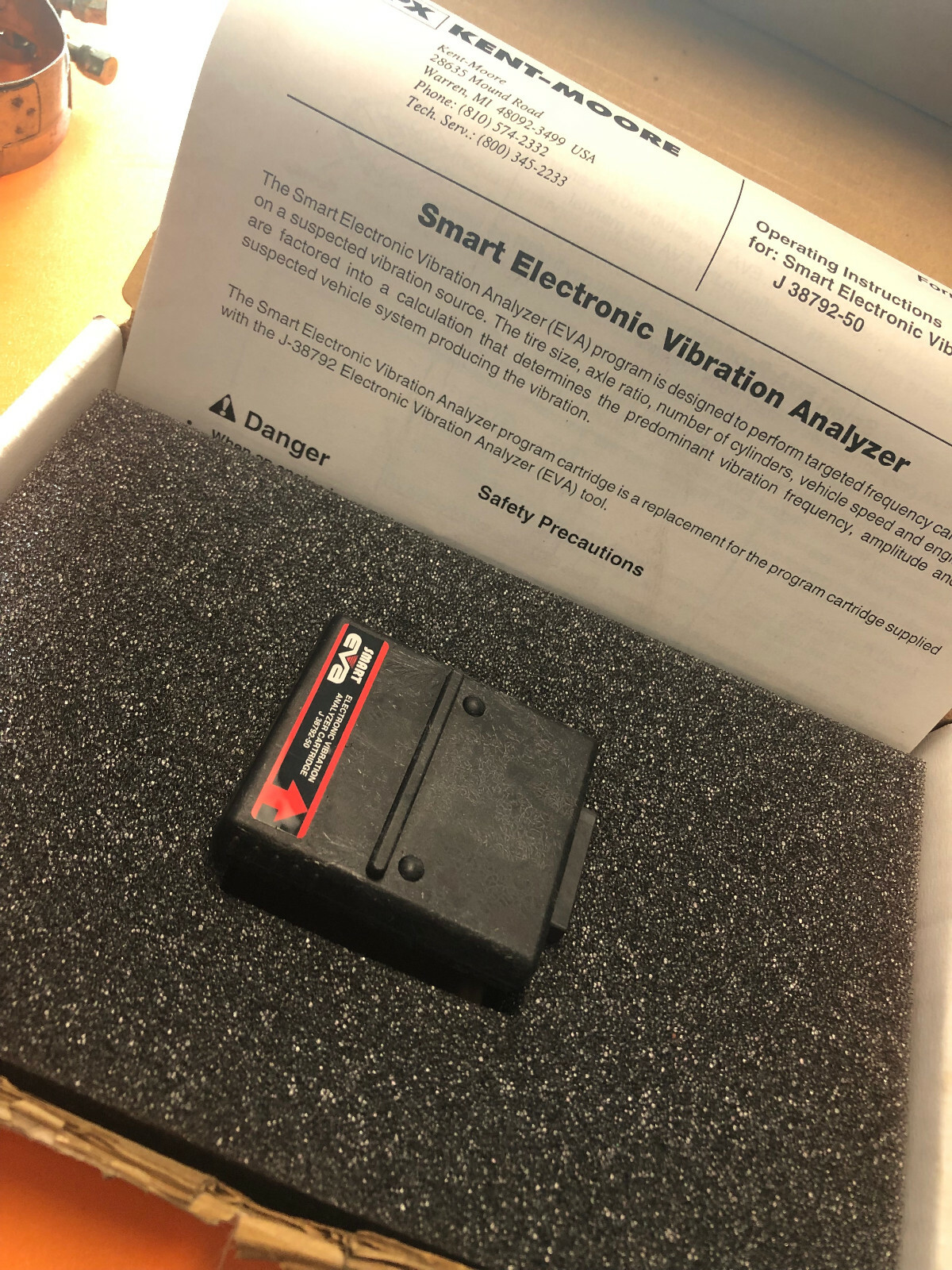 KENT MOORE J-38792-50 ELECTRONIC VIBRATION ANALYZER CARTRIDGE