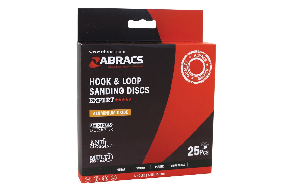 Connect Abracs Hook & Loop Sanding Discs 150mm x P60 25pc 32224