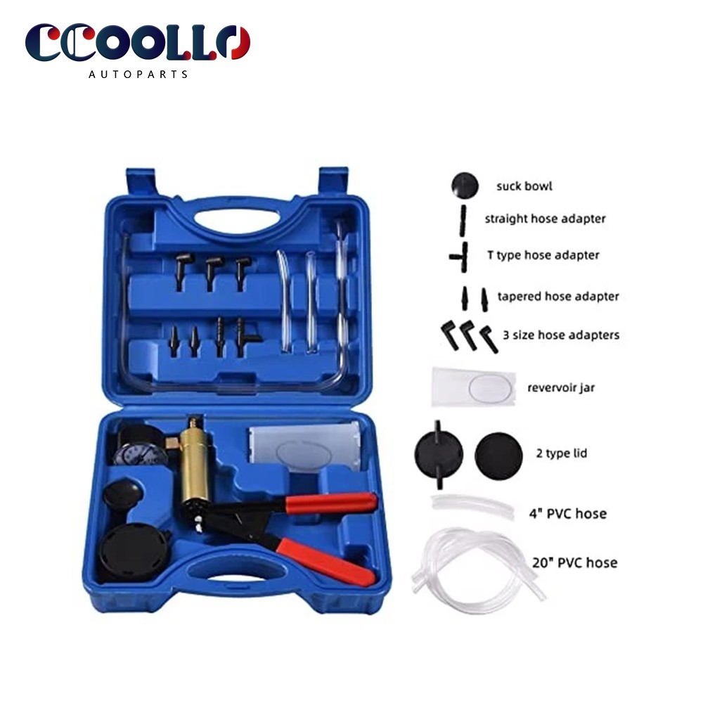 21pcs Hand Held Vacuum Pressure Pump Tester Brake Fluid Bleeder Kit + Blue BOX
