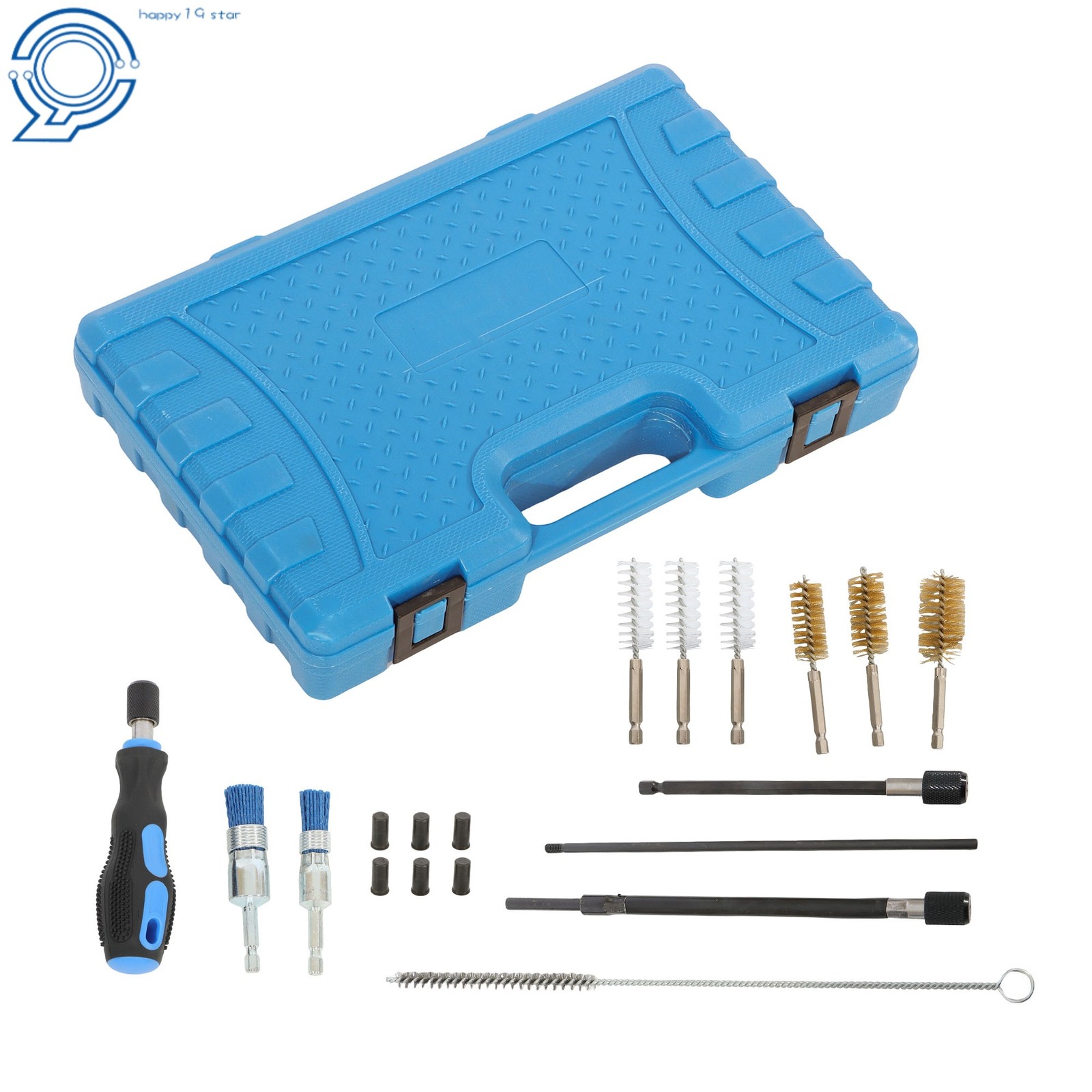 Diesel Injector Seat Cleaning Brush Tool Kit Engine Injectors Cleaner Set 19PCS