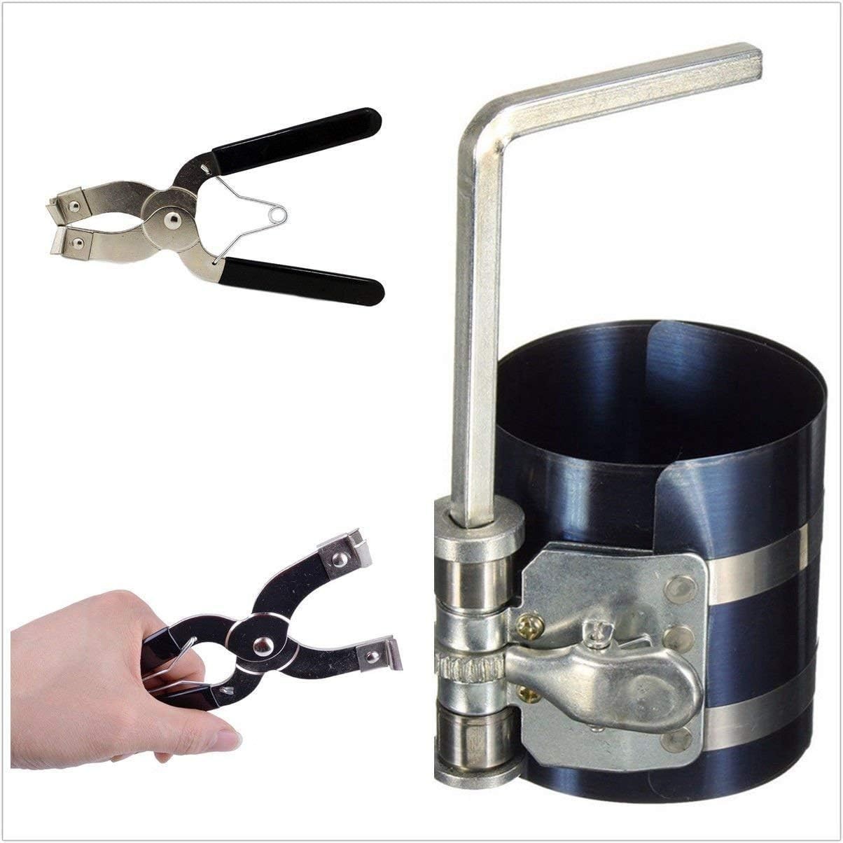Ergonomic Piston Ring Tool Set: Compressor & Pliers for Easy Engine Maintenance