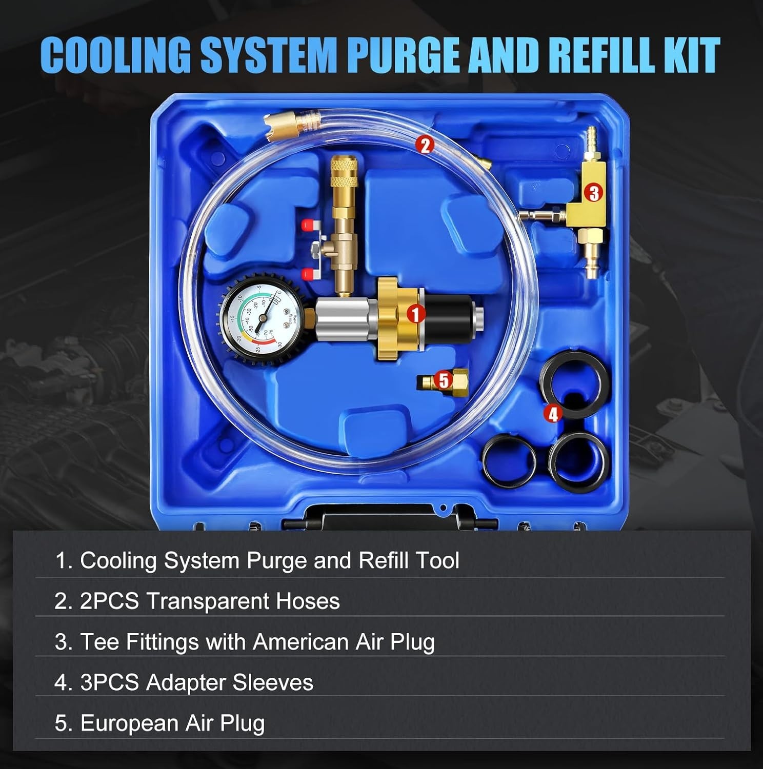 Efficient Coolant Vacuum Refill Kit with Protective Case – Fast & Easy Operation