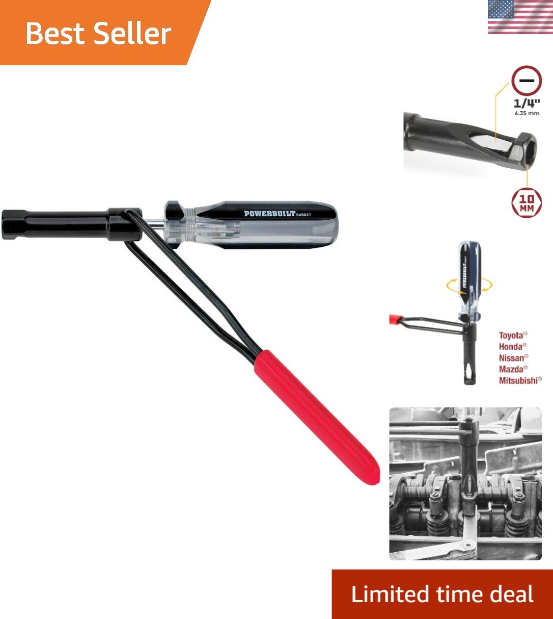 Precision Valve Adjusting Tool with 7-1/2” Handle – Fits Honda, Toyota, Nissan