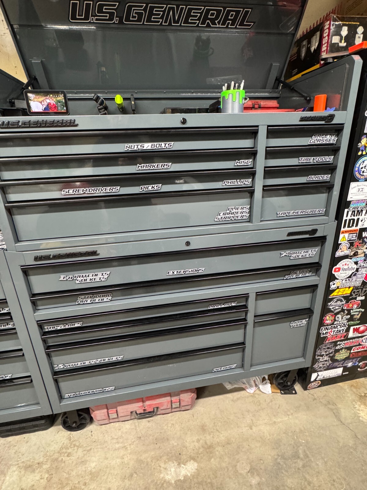 Tool Box Drawer Labels over 100 labels – many color choices improves any toolbox