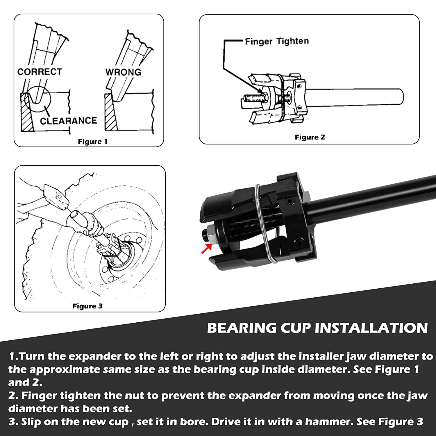 Universal Bearing Cup Remover Installer 7180 Fits for 3-5/8″ to 6-1/2″ OD Trucks