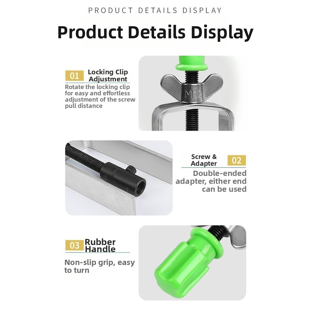 Heavy Duty Car Steering Wheel Lock Plate Removal Tool with Dual End Adapter