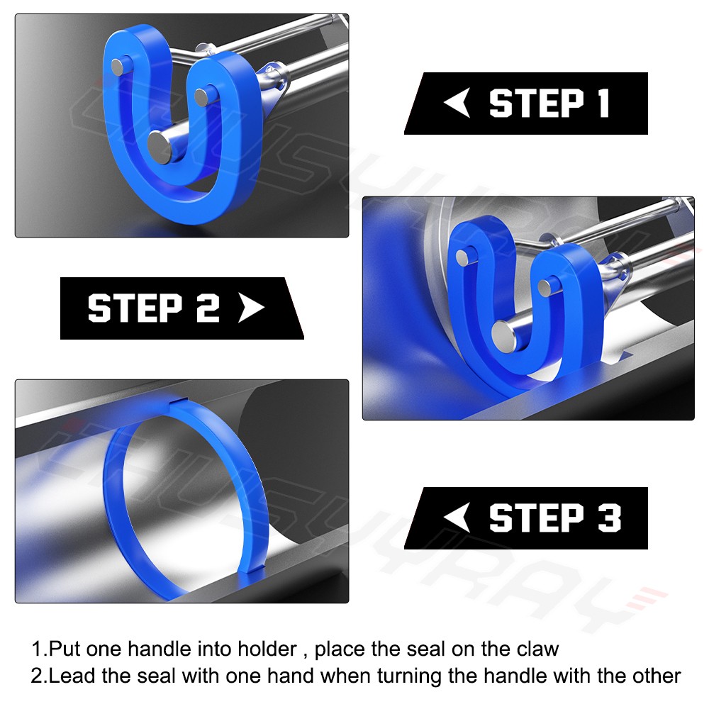 Hydraulic Cylinder Piston Rod Seal U-cup Installation Tool Kit Set – 3pcs S/M/L