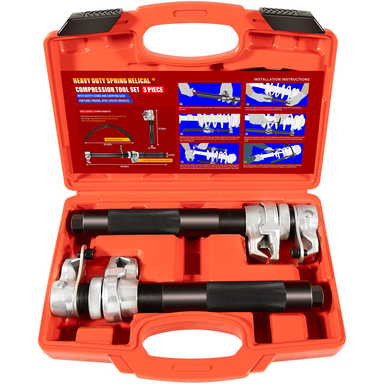 Heavy Duty Coil Spring Compressor Strut Shock Remover Installer Tool Suspension