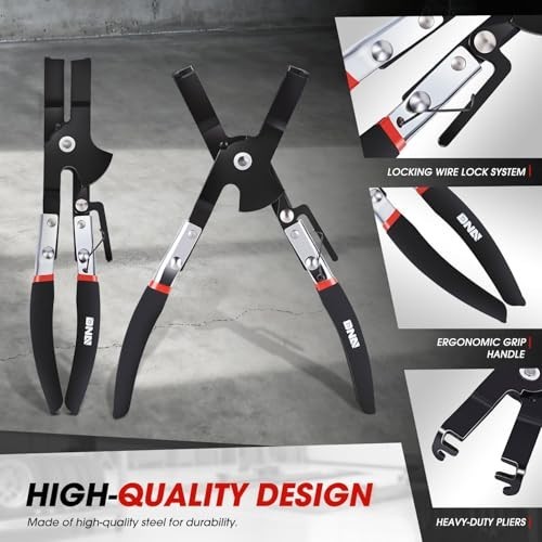 Engine Piston Ring Compressor Set with Compression Pliers & 7 Rings (2-7/8″ – 4-