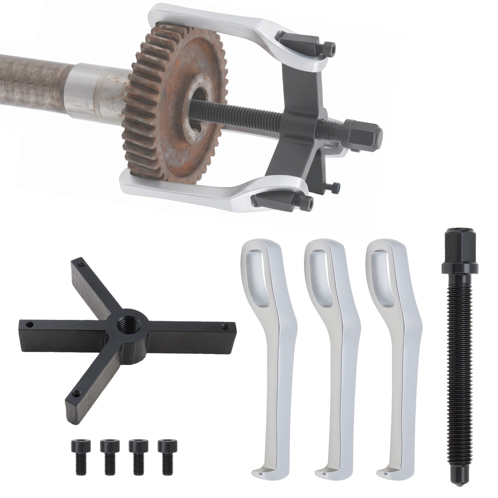4″ 3-Jaw Gear Puller, Internal External for Removal Pulley Flywheel Bearing Gear