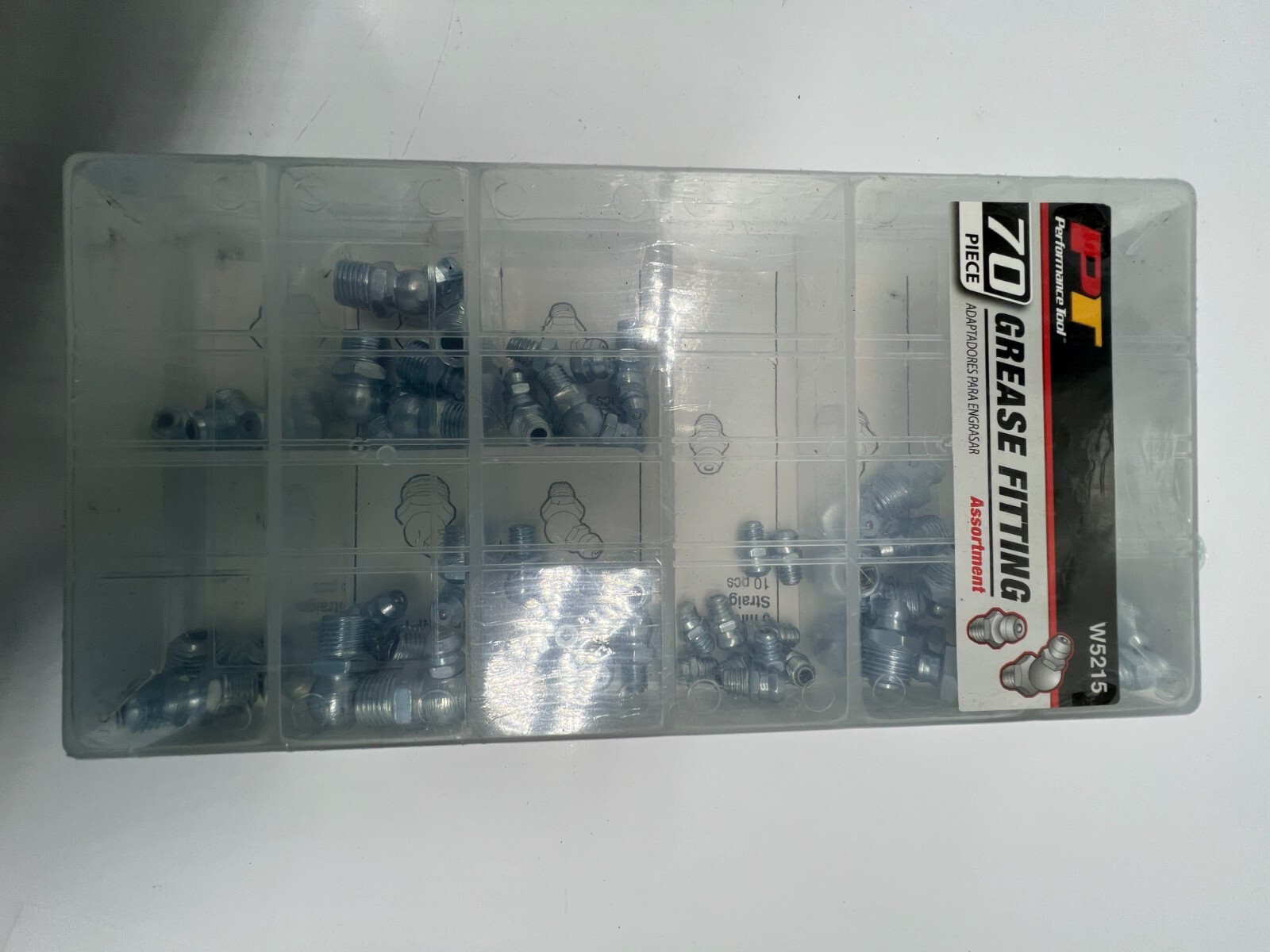 Performance Tool 70 Piece Grease Fitting Assortment W5215 Straight 90 45 1/4