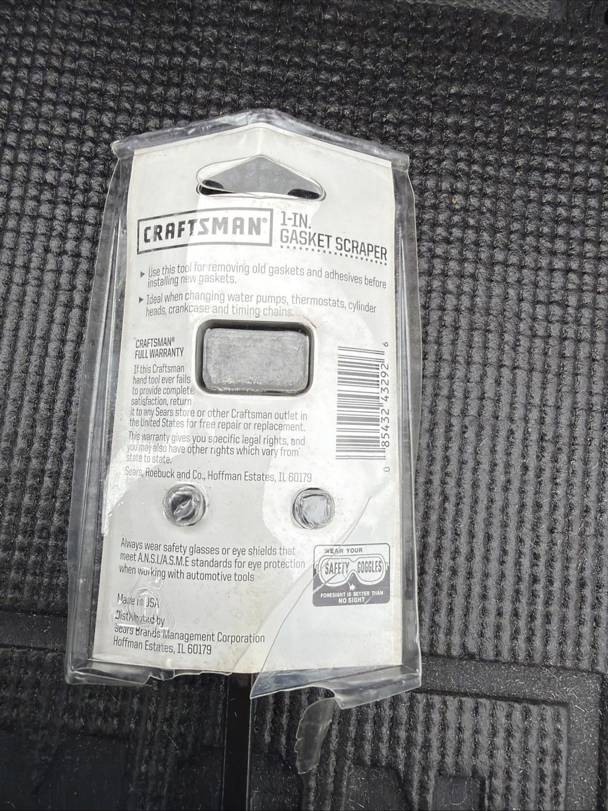 Sears Craftsman USA Nos 1” Gasket Scraper 10.5” Long Red Handle 43292