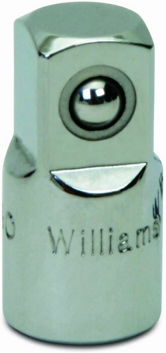 1/4″ Drive Adapter, 1/4″ Female & 3/8″ Male, Chrome Finish, Williams MB-130