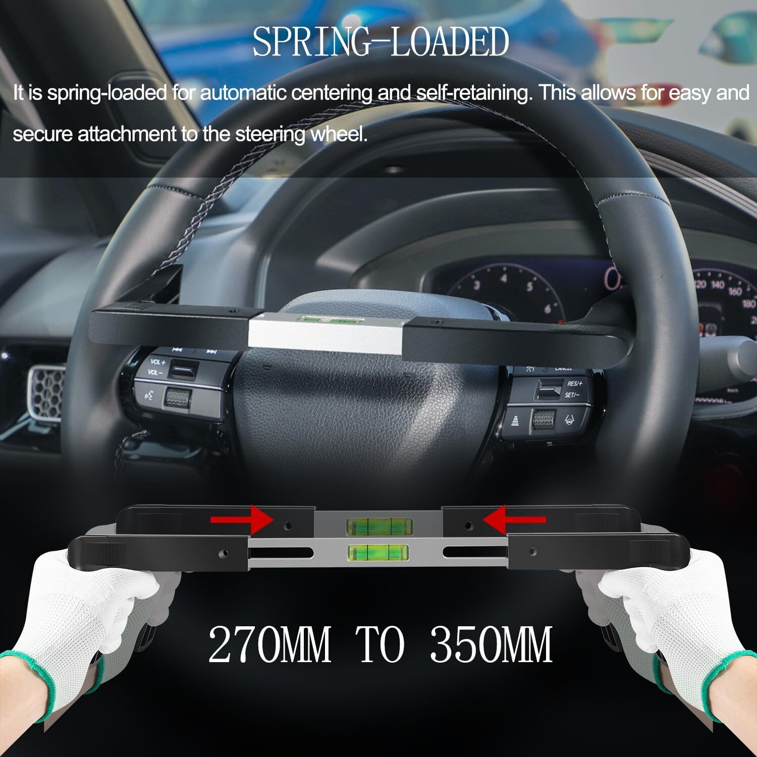 Steering Wheel Level Alignment Tool for Passenger Cars, Vans & Trucks 270-340mm