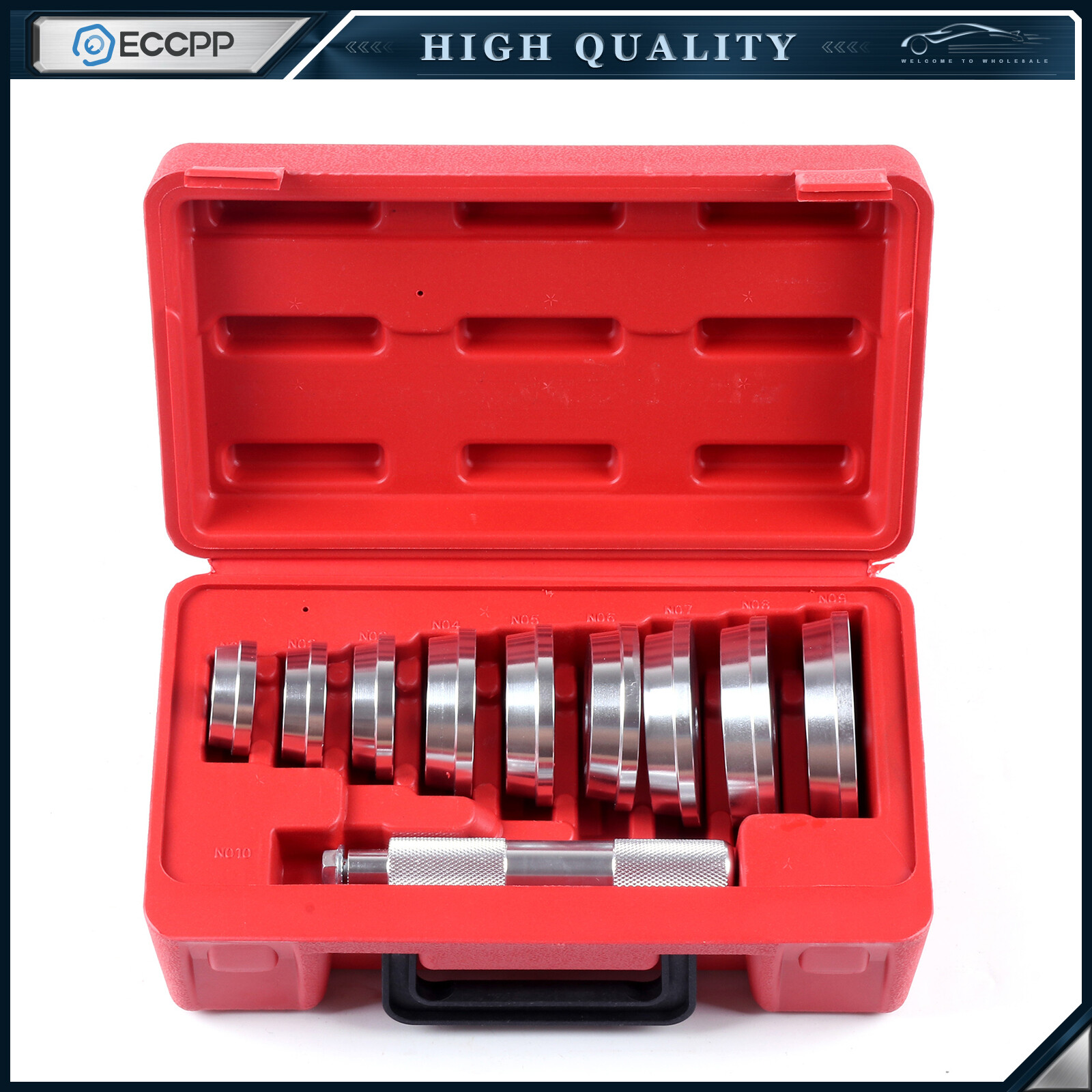Auto Bearing Race & Seal Driver Set Wheel Axle Bearings Puller Install 10Pcs